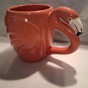Ceramic Flamingo-Handle Mug in Coral